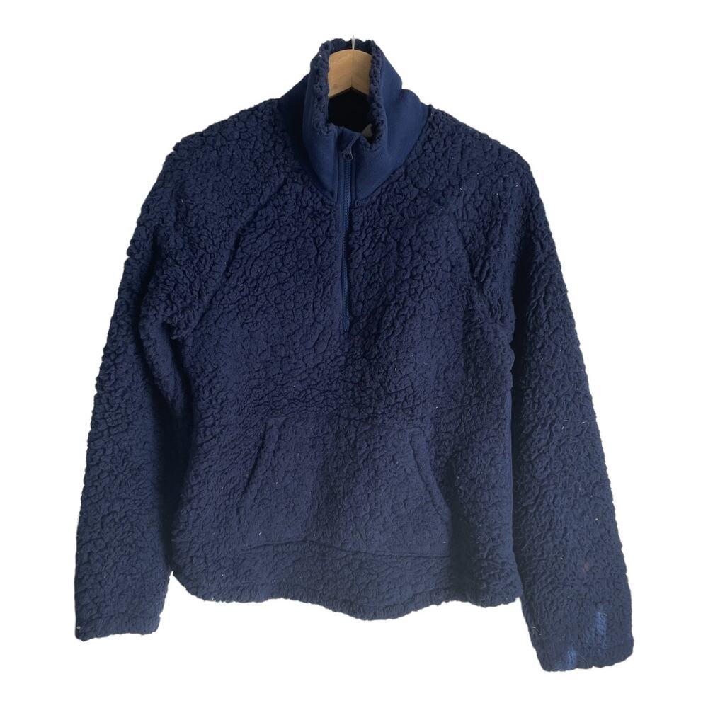 Z by Zella Fuzzy Sherpa Pullover Sweatshirt Blue SZ S